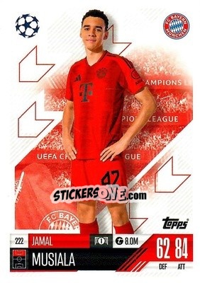 Sticker Jamal Musiala - Uefa Champions League & Europa League 2024-2025. Match Attax n. 222 - Topps