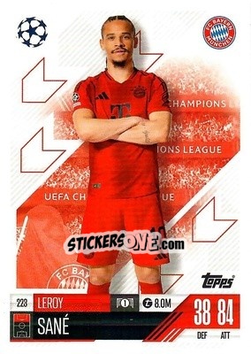 Sticker Leroy Sane - Uefa Champions League & Europa League 2024-2025. Match Attax n. 223 - Topps