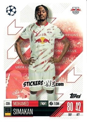 Sticker Mohamed Simakan - Uefa Champions League & Europa League 2024-2025. Match Attax n. 229 - Topps
