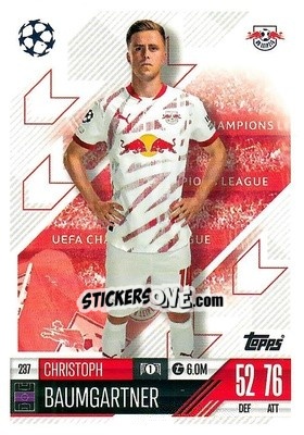 Sticker Christoph Baumgartner - Uefa Champions League & Europa League 2024-2025. Match Attax n. 237 - Topps