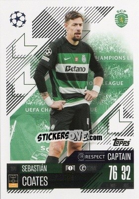 Sticker Sebastian Coates - Uefa Champions League & Europa League 2024-2025. Match Attax n. 274 - Topps