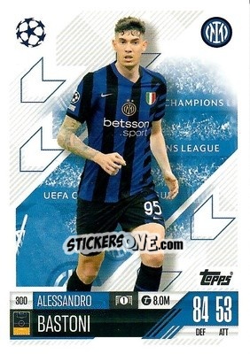Sticker Alessandro Bastoni - Uefa Champions League & Europa League 2024-2025. Match Attax n. 300 - Topps