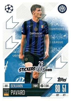Sticker Benjamin Pavard - Uefa Champions League & Europa League 2024-2025. Match Attax n. 301 - Topps