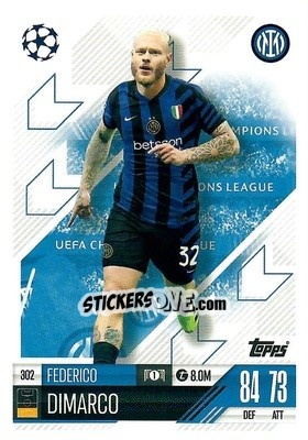 Sticker Federico Dimarco - Uefa Champions League & Europa League 2024-2025. Match Attax n. 302 - Topps