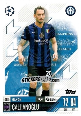 Sticker Hakan Calhanoglu - Uefa Champions League & Europa League 2024-2025. Match Attax n. 303 - Topps