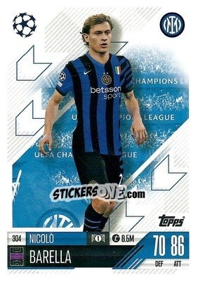 Sticker Nicolo Barella - Uefa Champions League & Europa League 2024-2025. Match Attax n. 304 - Topps