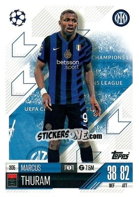 Sticker Marcus Thuram - Uefa Champions League & Europa League 2024-2025. Match Attax n. 305 - Topps