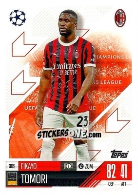 Sticker Fikayo Tomori - Uefa Champions League & Europa League 2024-2025. Match Attax n. 309 - Topps
