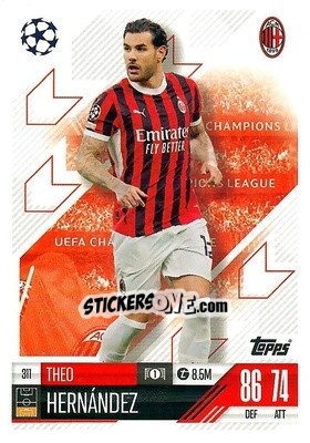 Sticker Theo Hernandez - Uefa Champions League & Europa League 2024-2025. Match Attax n. 311 - Topps