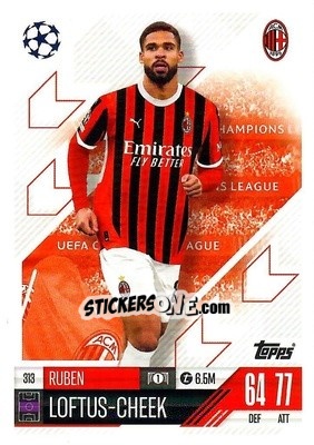 Sticker Ruben Loftus Cheek - Uefa Champions League & Europa League 2024-2025. Match Attax n. 313 - Topps