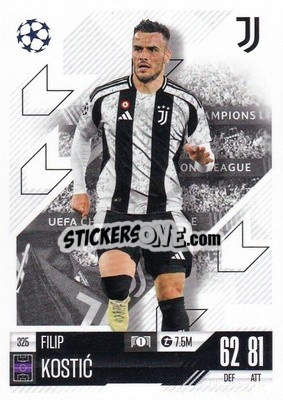 Sticker Filip Kostic - Uefa Champions League & Europa League 2024-2025. Match Attax n. 325 - Topps