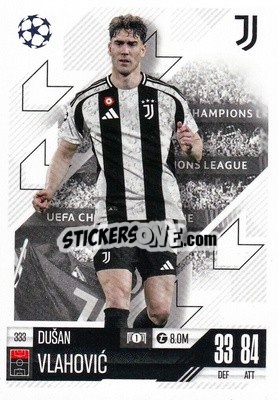 Sticker Dušan Vlahović - Uefa Champions League & Europa League 2024-2025. Match Attax n. 333 - Topps