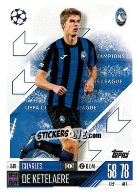 Sticker Charles De Ketelaere - Uefa Champions League & Europa League 2024-2025. Match Attax n. 349 - Topps