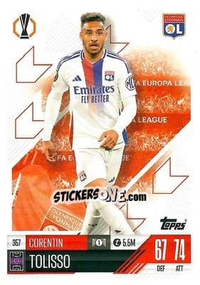 Sticker Corentin Tolisso - Uefa Champions League & Europa League 2024-2025. Match Attax n. 357 - Topps