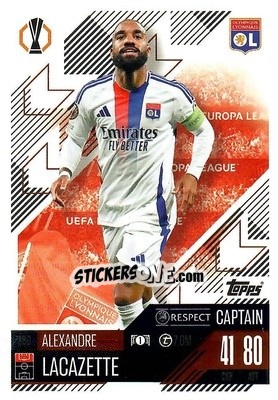 Sticker Alexandre Lacazette - Uefa Champions League & Europa League 2024-2025. Match Attax n. 360 - Topps