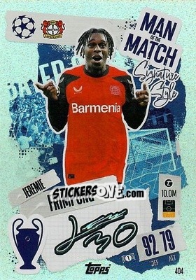 Sticker Jeremie Frimpong - Uefa Champions League & Europa League 2024-2025. Match Attax n. 404 - Topps