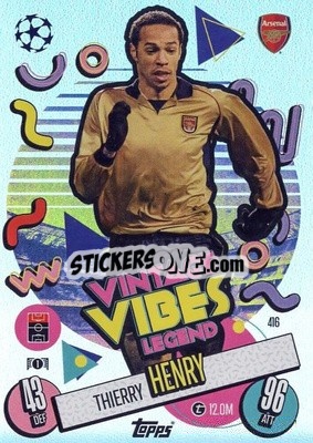Sticker Thierry Henry - Uefa Champions League & Europa League 2024-2025. Match Attax n. 416 - Topps