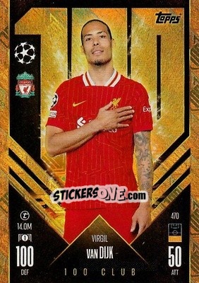 Sticker Virgil van Dijk - Uefa Champions League & Europa League 2024-2025. Match Attax n. 470 - Topps