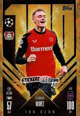 Sticker Florian Wirtz - Uefa Champions League & Europa League 2024-2025. Match Attax n. 473 - Topps