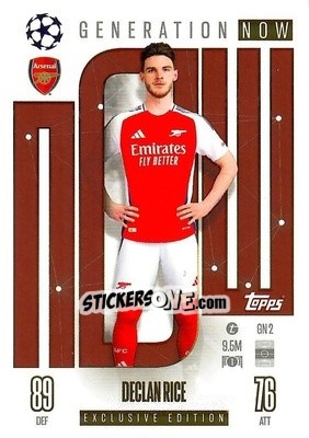 Sticker Declan Rice - Uefa Champions League & Europa League 2024-2025. Match Attax n. GN2 - Topps