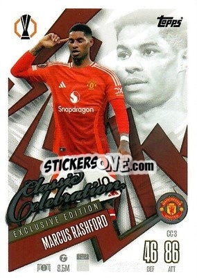 Sticker Marcus Rashford - Uefa Champions League & Europa League 2024-2025. Match Attax n. CC3 - Topps