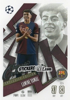 Sticker Lamine Yamal - Uefa Champions League & Europa League 2024-2025. Match Attax n. CC5 - Topps