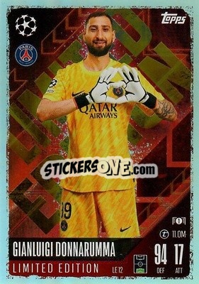 Sticker Gianluigi Donnarumma - Uefa Champions League & Europa League 2024-2025. Match Attax n. LE12 - Topps