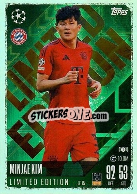 Sticker Min-jae Kim - Uefa Champions League & Europa League 2024-2025. Match Attax n. LE15 - Topps