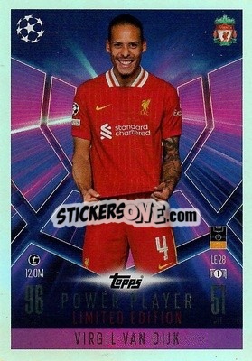 Sticker Virgil van Dijk - Uefa Champions League & Europa League 2024-2025. Match Attax n. LE28 - Topps