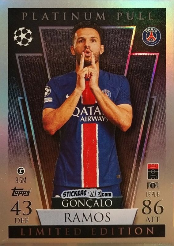 Cromo Goncalo Ramos - Uefa Champions League & Europa League 2024-2025. Match Attax n. LEPL6 - Topps