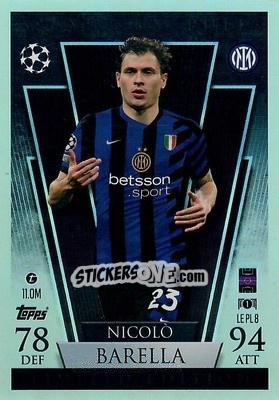 Sticker Nicolò Barella - Uefa Champions League & Europa League 2024-2025. Match Attax n. LEPL8 - Topps