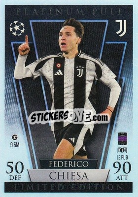 Sticker Federico Chiesa - Uefa Champions League & Europa League 2024-2025. Match Attax n. LEPL9 - Topps