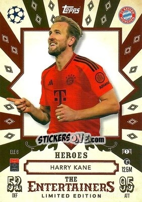 Sticker Harry Kane - Uefa Champions League & Europa League 2024-2025. Match Attax n. ELE6 - Topps