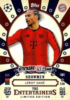 Sticker Leroy Sané - Uefa Champions League & Europa League 2024-2025. Match Attax n. ELE9 - Topps