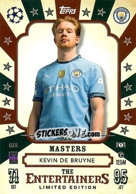 Sticker Kevin De Bruyne - Uefa Champions League & Europa League 2024-2025. Match Attax n. ELE11 - Topps