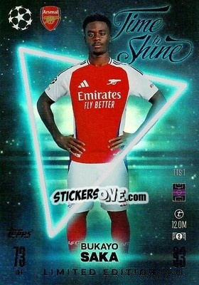 Sticker Bukayo Saka - Uefa Champions League & Europa League 2024-2025. Match Attax n. TTS1 - Topps