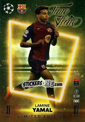 Sticker Lamine Yamal - Uefa Champions League & Europa League 2024-2025. Match Attax n. TTS14 - Topps