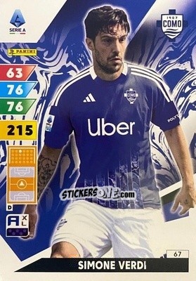 Sticker Simone Verdi - Calciatori 2024-2025. Adrenalyn XL
 n. 67 - Panini