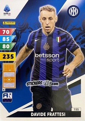Sticker Davide Frattesi - Calciatori 2024-2025. Adrenalyn XL
 n. 155 - Panini