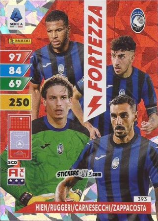 Sticker Isak Hien / Matteo Ruggeri / Marco Carnesecchi / Davide Zappacosta - Calciatori 2024-2025. Adrenalyn XL
 n. 393 - Panini