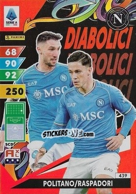 Sticker Matteo Politano / Giacomo Raspadori - Calciatori 2024-2025. Adrenalyn XL
 n. 439 - Panini