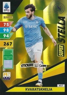 Sticker Khvicha Kvaratskhelia - Calciatori 2024-2025. Adrenalyn XL
 n. 457 - Panini
