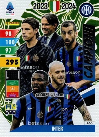 Figurina Simone Inzaghi / Yann Sommer / Federico Dimarco / Henrikh Mkhitaryan / Marcus Thuram - Calciatori 2024-2025. Adrenalyn XL
 n. 463 - Panini