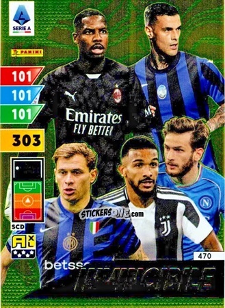 Figurina Mike Maignan / Bremer / Nicolò Barella / Khvicha Kvaratskhelia / Gianluca Scamacca - Calciatori 2024-2025. Adrenalyn XL
 n. 470 - Panini