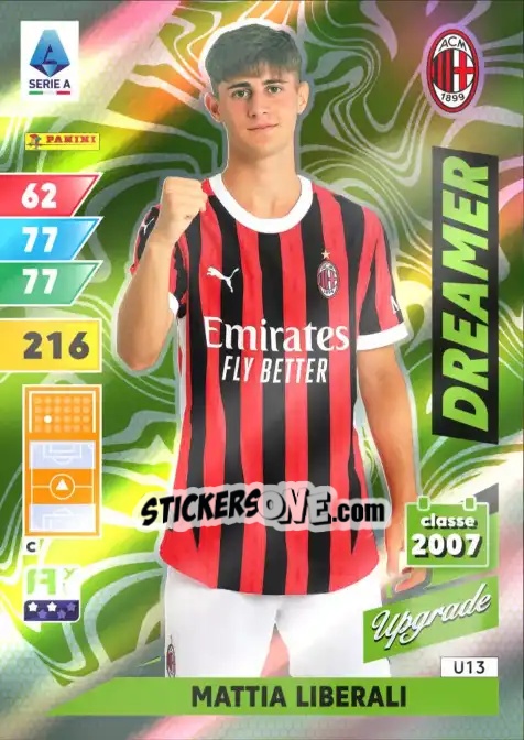 Sticker Mattia Liberali - Calciatori 2024-2025. Adrenalyn XL
 n. U13 - Panini