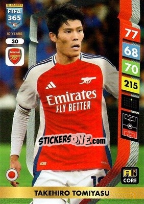 Sticker Takehiro Tomiyasu - FIFA 365: 2024-2025. Adrenalyn XL
 n. 30 - Panini
