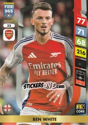 Sticker Ben White - FIFA 365: 2024-2025. Adrenalyn XL
 n. 32 - Panini