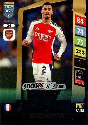 Sticker William Saliba - FIFA 365: 2024-2025. Adrenalyn XL
 n. 34 - Panini