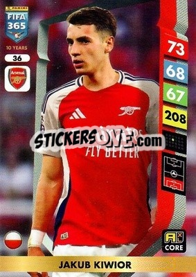Sticker Jakub Kiwior - FIFA 365: 2024-2025. Adrenalyn XL
 n. 36 - Panini