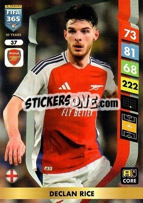 Sticker Declan Rice - FIFA 365: 2024-2025. Adrenalyn XL
 n. 37 - Panini